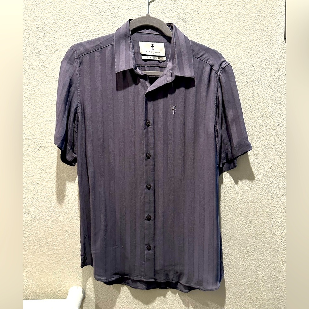 Fathersons lightweight grey striped classic fit Button Down Shirt